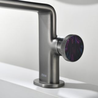 Смеситель для раковины Black&White Gravity 7207GM оружейная сталь