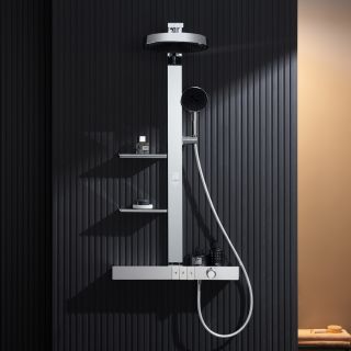 Душевая стойка Black&White Gravity 9005C с термостатом хром