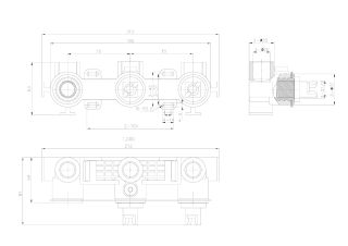 Душевой комплект Black&White Gravity 9025GM с термостатом оружейная сталь