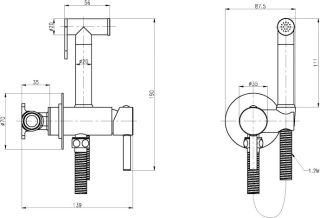 Гигиенический душ Cezares CZR-SET-DA1-ID2-FMM120-NOP