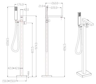 Смеситель напольный Groсenberg GB800 Бронза