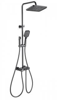 Душевая стойка Wonzon & Woghand Muse Corno WW-B3112-BGG с термостатом тёмный графит