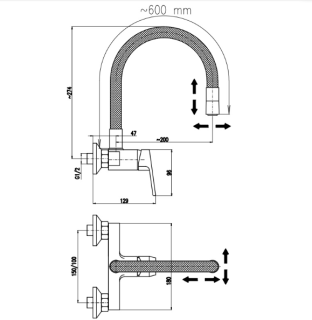 Смеситель для кухни Rav Slezak Colorado CO102.5/11 черный хром