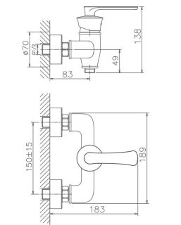 Смеситель для душа Haiba HB20181 хром