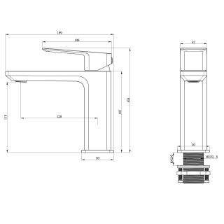 Смеситель для раковины Wonzon & Woghand Diamond WW-88139011-BGM тёмный графит