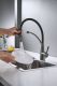 Смеситель для кухни Shevanik S743T-3 с подключением фильтра оружейная сталь/чёрный