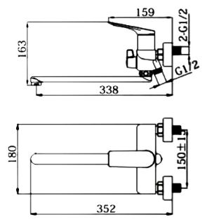 Смеситель для ванны Haiba HB22816-7 чёрный матовый