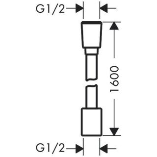 Шланг для душа Hansgrohe 28260340 чёрный хром шлифованный