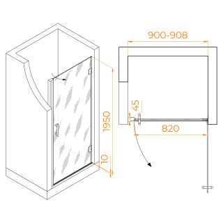 Душевая дверь RGW HO-011 350601109-11 90см хром