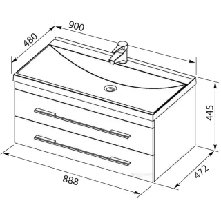 Раковина Aquanet Нота 284114 90 см белый