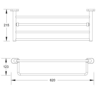 Полка для полотенец Shevanik SG5108T оружейная сталь