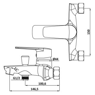 Смеситель для ванны Swedbe Mars 1730 хром