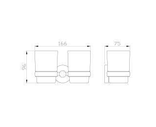 Два стакана для зубных щеток с держателем Wonzon & Woghand Easy WW-8128 хром