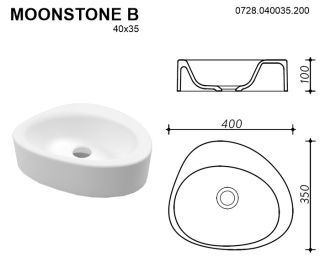 Раковина Whitecross Moonstone B 0728.040035.200 40см белый матовый