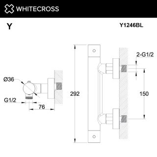 Смеситель термостатический для душа WHITECROSS Y Y1246GLB брашированное золото