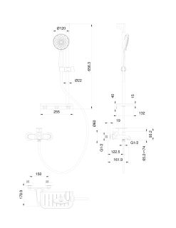 Смеситель для ванны с душевым гарнитуром Wonzon & Woghand Alfa WW-AE3201-CR хром