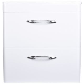 Тумба подвесная под раковину Style Line "Каре 70" СС-00002269  (2 ящ.) Люкс белая, PLUS