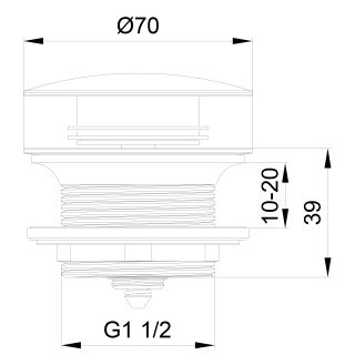 Донный клапан для ванны Wonzon & Woghand WW-SS105-MW белый матовый