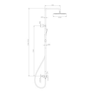 Душевая стойка Raglo R10.24.03 золотой сатин