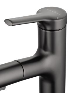 Смеситель для раковины Wonzon & Woghand WW-A40862-BGG с выдвижным изливом тёмный графит