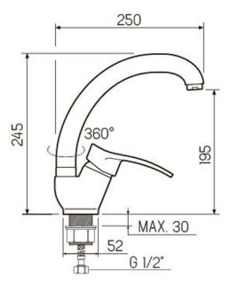Смеситель для кухни РМС SL140-999F хром