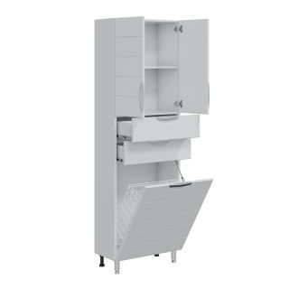 Напольный шкаф-пенал Санта Родос 506006 60 см с бельевой корзиной белый