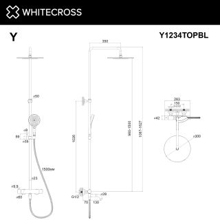 Душевая стойка термостатическая WHITECROSS Y Y1234TOPBL чёрный матовый