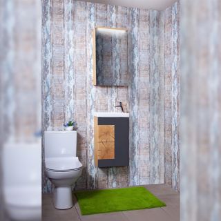 Тумба под раковину Бриклаер Форест 4627125414633 40 см дуб золотой/антрацит