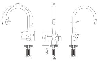 Смеситель для кухни Paulmark Salix Sa213419-BRw белый/бронза