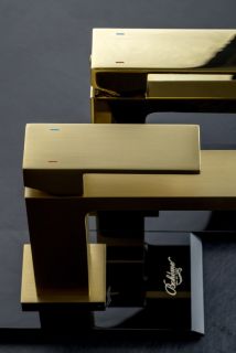 Смеситель для раковины Boheme Qubic 471-MG золото матовое