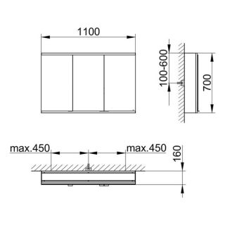 Зеркальный шкаф Keuco Royal Modular 800311110100300 110 см
