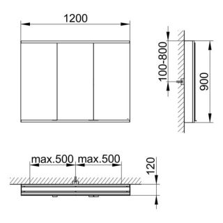 Зеркальный шкаф Keuco Royal Modular 800311121000200 120 см