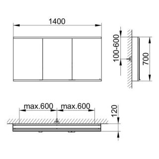 Зеркальный шкаф Keuco Royal Modular 800311140000200 140 см