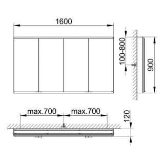Зеркальный шкаф Keuco Royal Modular 800401161000000 160 см