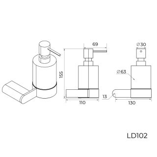 Дозатор жидкого мыла Knotlor LD102BS, сатин