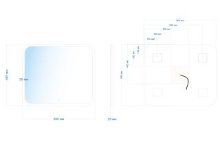 Зеркало с подсветкой ABBER See AG6109S-0.8 80см