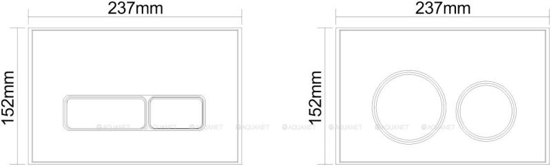 Клавиша смыва Aquanet AQ-PRO-01MB 346764 чёрный матовый