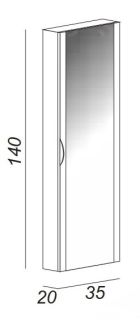 Шкаф-колонна Cezares 35x140 Bianco Lucido Moderno 44676