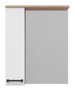 Зеркальный шкаф Misty Крафт 60см левый белый/дуб крафт золотой