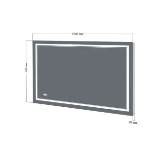 Зеркало с подсветкой Бриклаер Эстель-2 4627125414336 с часами 120 см на взмах руки