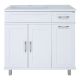 Напольная тумба под раковину Misty Купер 90см левая с бельевой корзиной белый