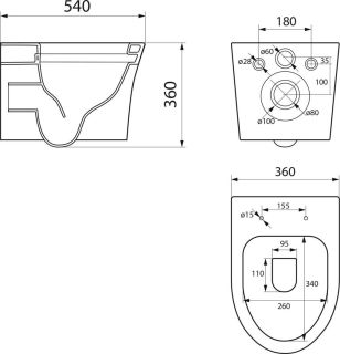 Комплект унитаза с инсталляцией Point Вега 879235pKA02+PN41711 с сиденьем Микролифт