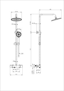 Душевая стойка Wonzon & Woghand INN 4 WW-B3047-A-MW с термостатом белый матовый