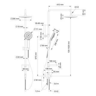 Душевая стойка Swedbe Calypso 5063 без смесителя хром