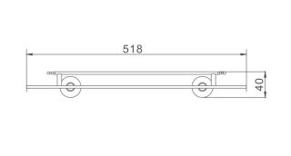 Полка стеклянная Haiba HB1707 хром
