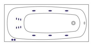 Гидромассажная ванна Whitecross Layla 0102.180080.100.LINE.CR 180x80см Line хром