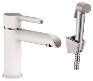 Смеситель для раковины с гигиеническим душем Haiba HB12805-8 белый