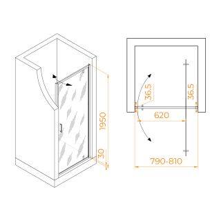 Душевая дверь RGW LE-102B 711210208-14 80см чёрный
