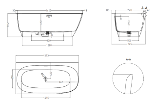 Ванна из искусственного камня Salini Sofia Corner L S-Stone 102525M 170x85см белый матовый
