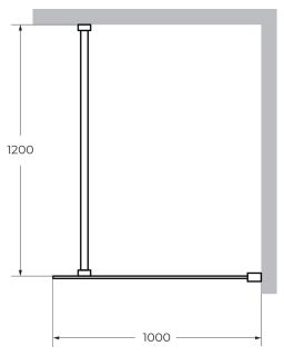 Душевая перегородка CEZARES LIBERTA-L-1-100-120-BR-NERO